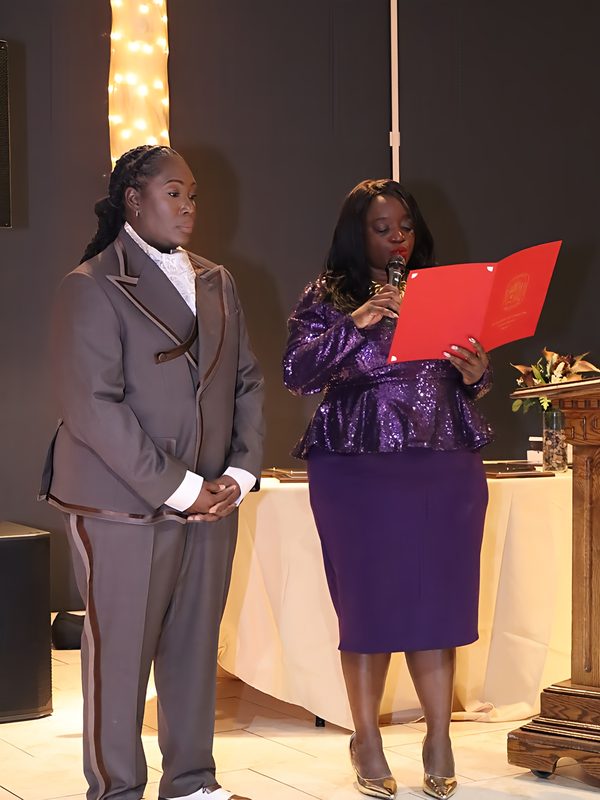 A proclamation recognizing Y-KNOT's work in Prince George's County being read at the gala